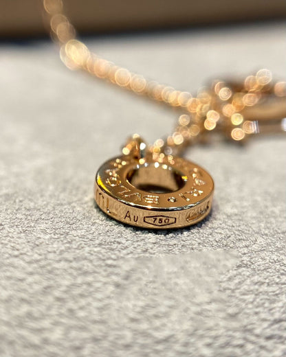 [Shinejoy]DREAM MOP DIAMOND PAVED PINK GOLD NECKLACE