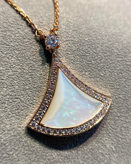 [Shinejoy]DREAM MOP DIAMOND PAVED PINK GOLD NECKLACE