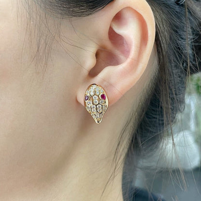 [Shinejoy]SERPENT DIAMOND STUD EARRINGS