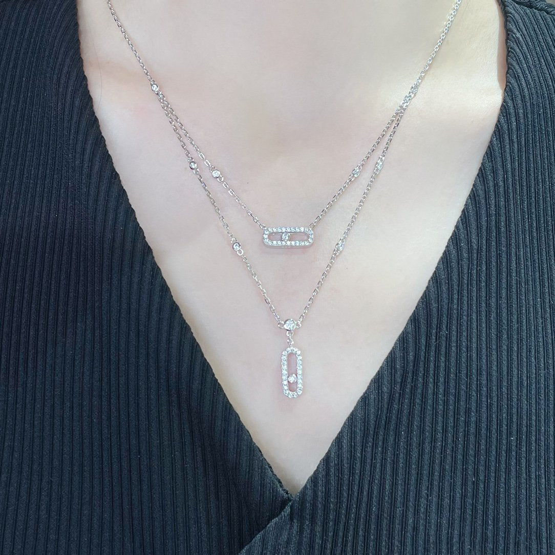 [Shinejoy]MOVE 2 ROW DIAMOND NECKLACE