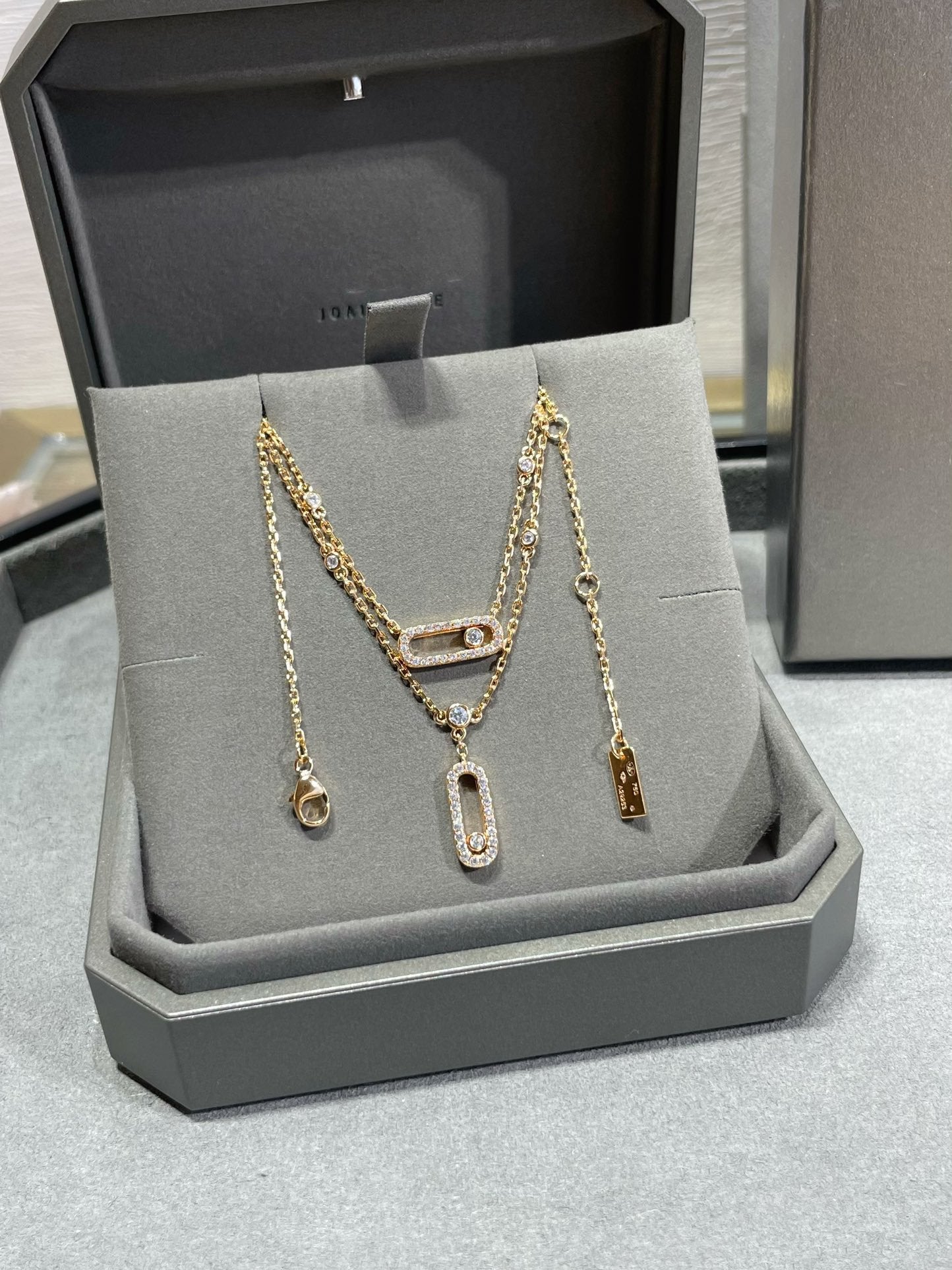 [Shinejoy]MOVE 2 ROW DIAMOND NECKLACE