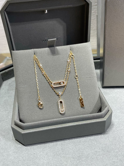 [Shinejoy]MOVE 2 ROW DIAMOND NECKLACE