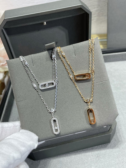 [Shinejoy]MOVE 2 ROW DIAMOND NECKLACE