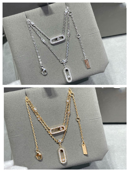 [Shinejoy]MOVE 2 ROW DIAMOND NECKLACE