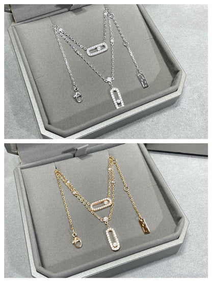 [Shinejoy]MOVE 2 ROW DIAMOND NECKLACE