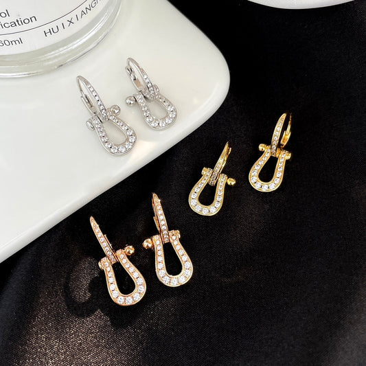 [Shinejoy]FORCE 10 FULL DIAMOND DROP EARRINGS MEDIUM MODEL