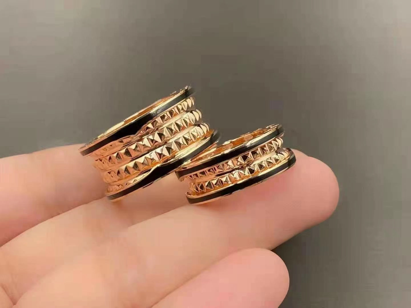 [Shinejoy]ZERO 1 ROCK BLACK CERAMIC PINK GOLD LARGE MODEL