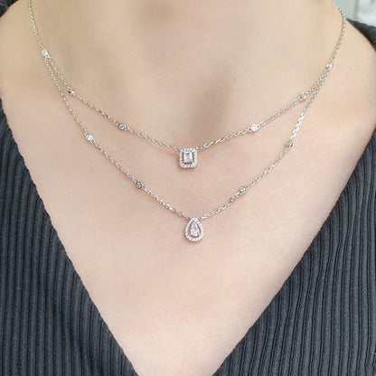 [Shinejoy]MY TWIN 2 ROW DIAMOND NECKLACE