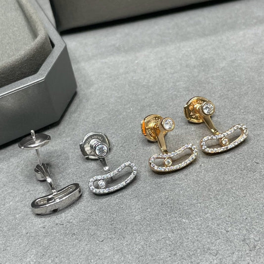 [Shinejoy]BOUCLES D'OREILLES DIAMANT OR ROSE MOVE UNO