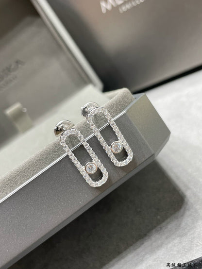 [Shinejoy]MOVE UNO STUD DIAMOND PAVED EARRINGS