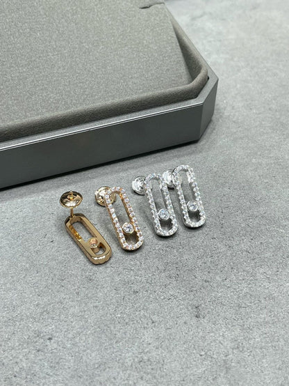 [Shinejoy]MOVE UNO STUD DIAMOND PAVED EARRINGS