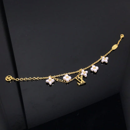 [Shinejoy]LOGO 6 MOTIF STAR AND SUN GOLD BRACELET