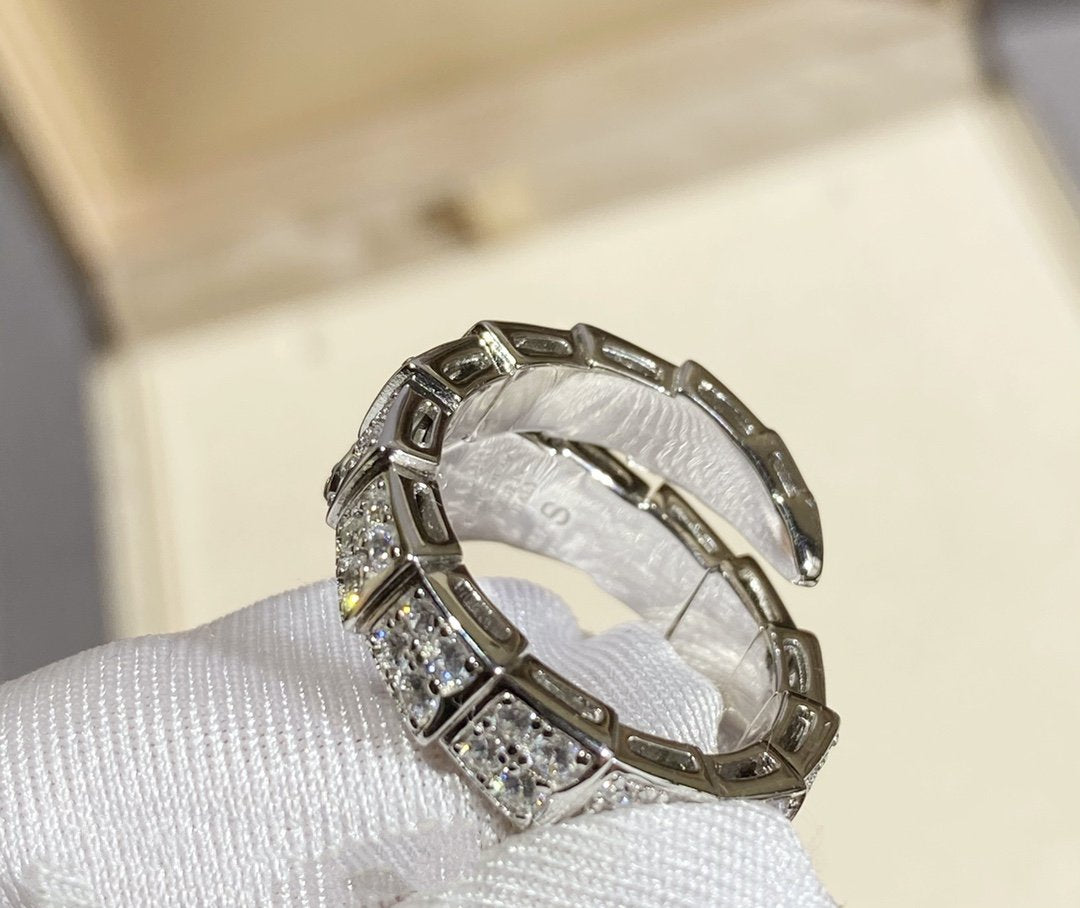 [Shinejoy]SERPENTI RING SILVER DIAMOND PAVED