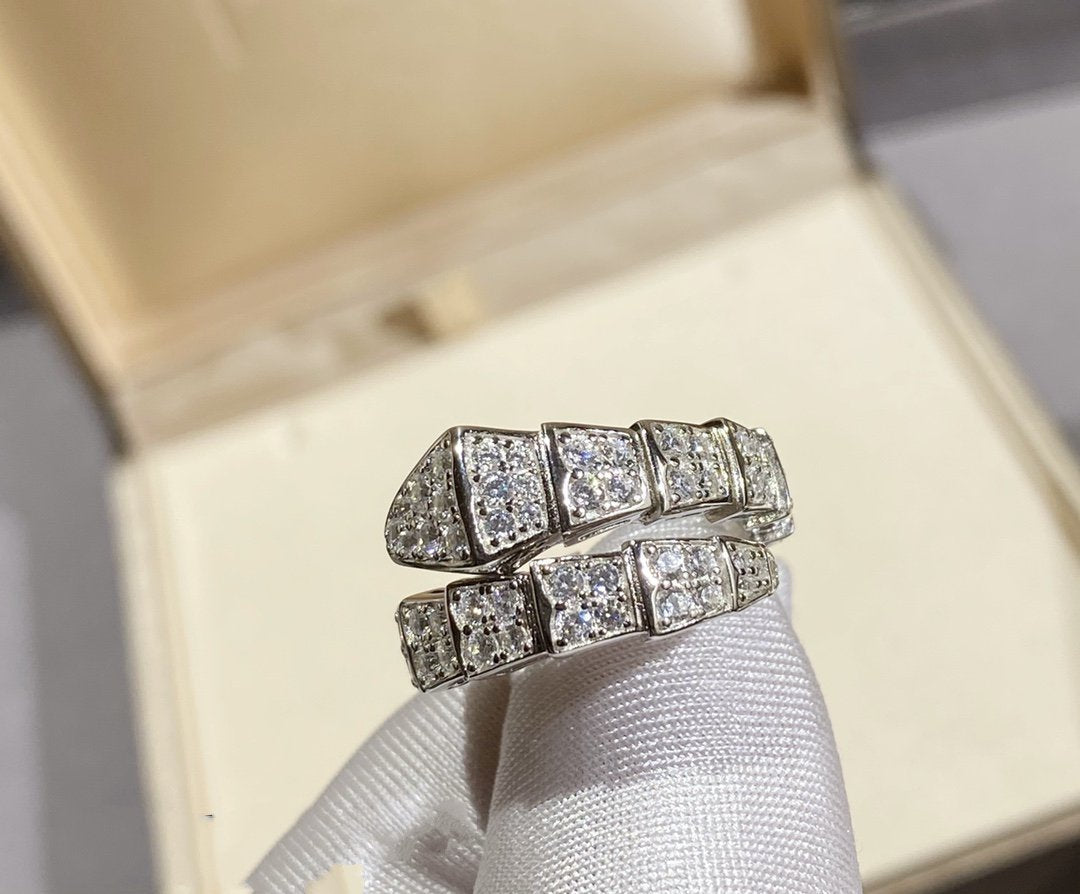 [Shinejoy]SERPENTI RING SILVER DIAMOND PAVED