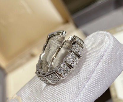 [Shinejoy]SERPENTI RING SILVER DIAMOND PAVED