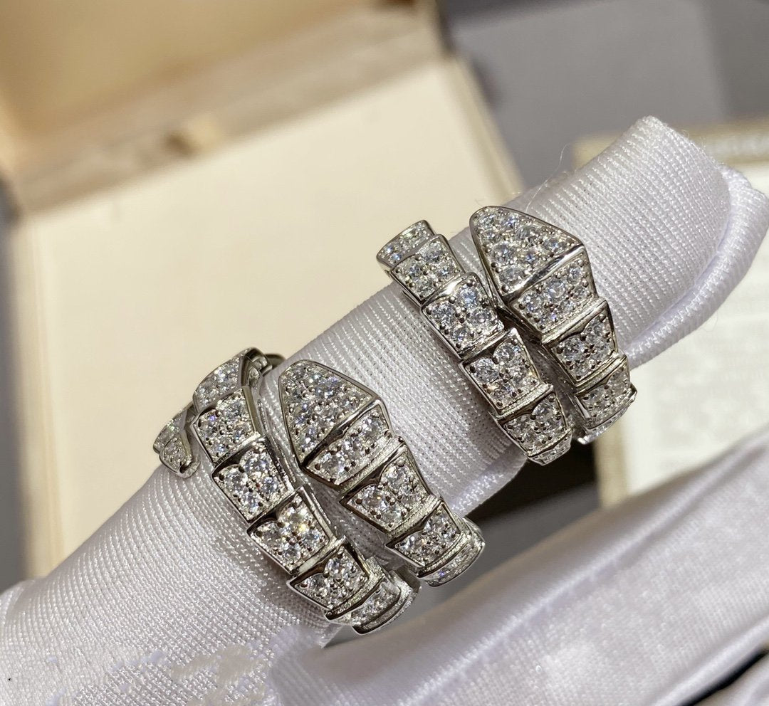 [Shinejoy]SERPENTI RING SILVER DIAMOND PAVED