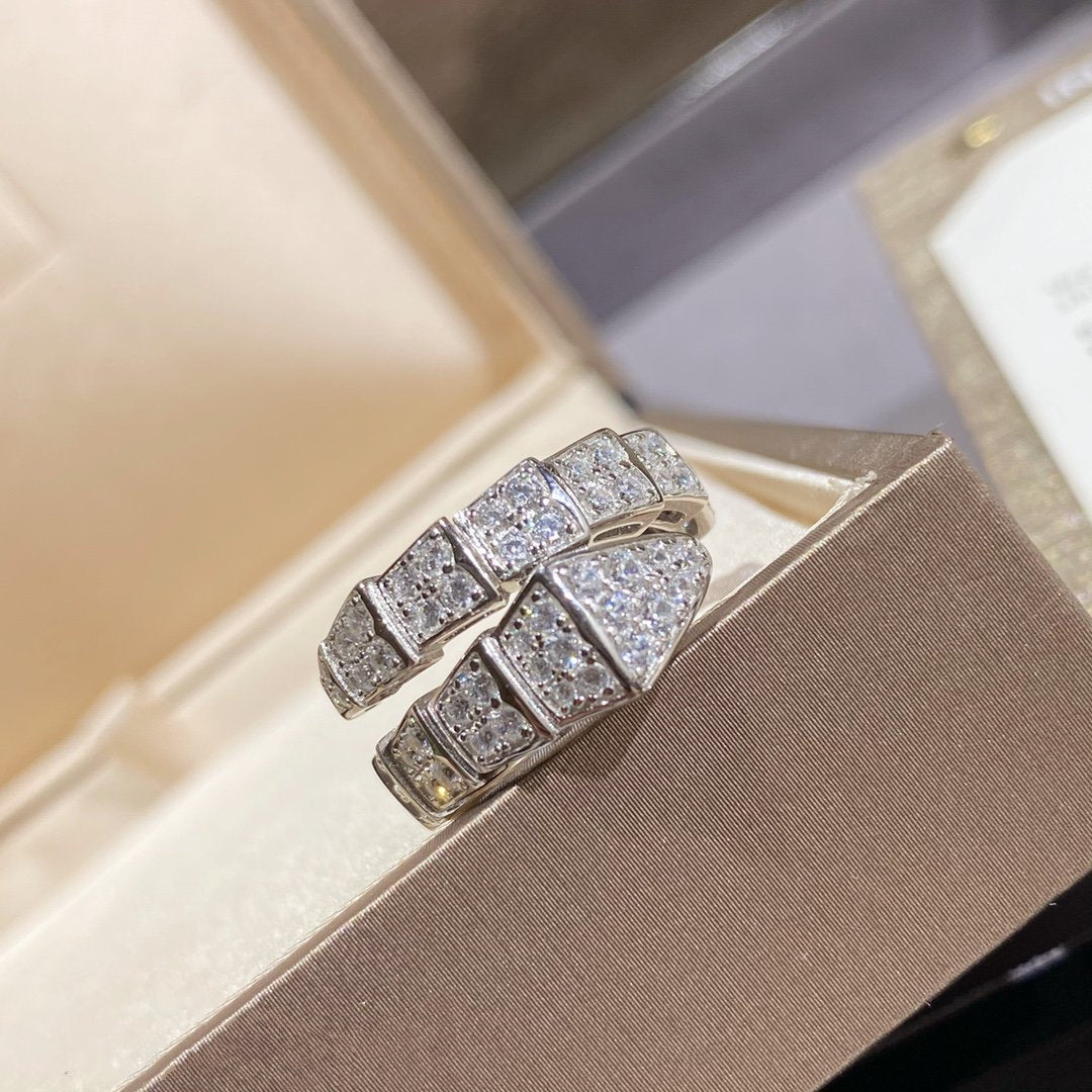 [Shinejoy]SERPENTI RING SILVER DIAMOND PAVED