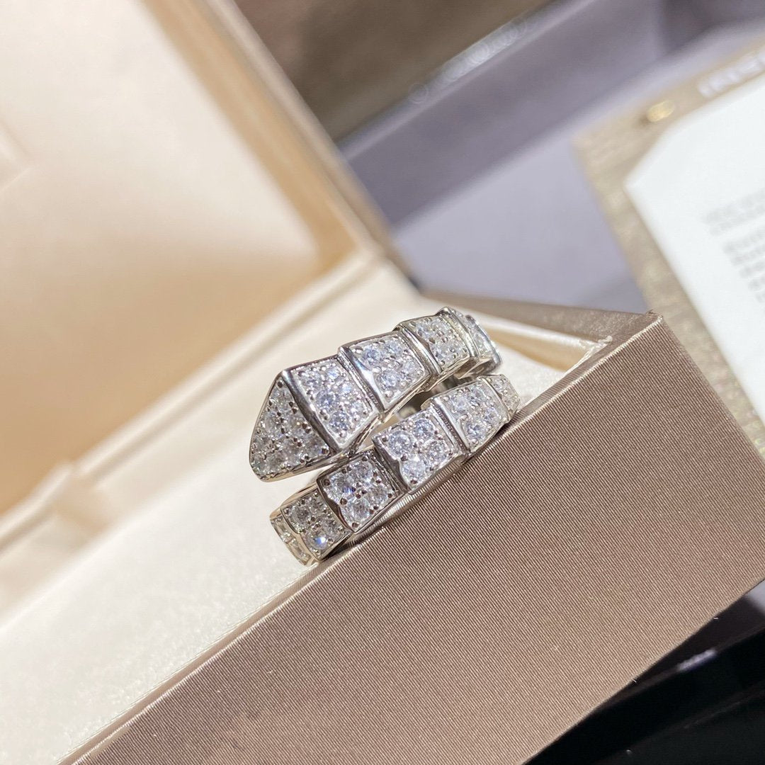 [Shinejoy]SERPENTI RING SILVER DIAMOND PAVED