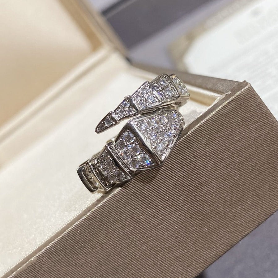[Shinejoy]SERPENTI LARGE RING SILVER DIAMOND PAVED