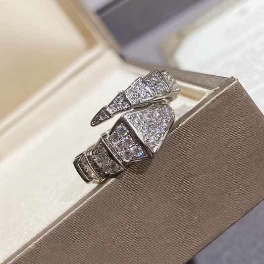 [Shinejoy]SERPENTI LARGE RING SILVER DIAMOND PAVED