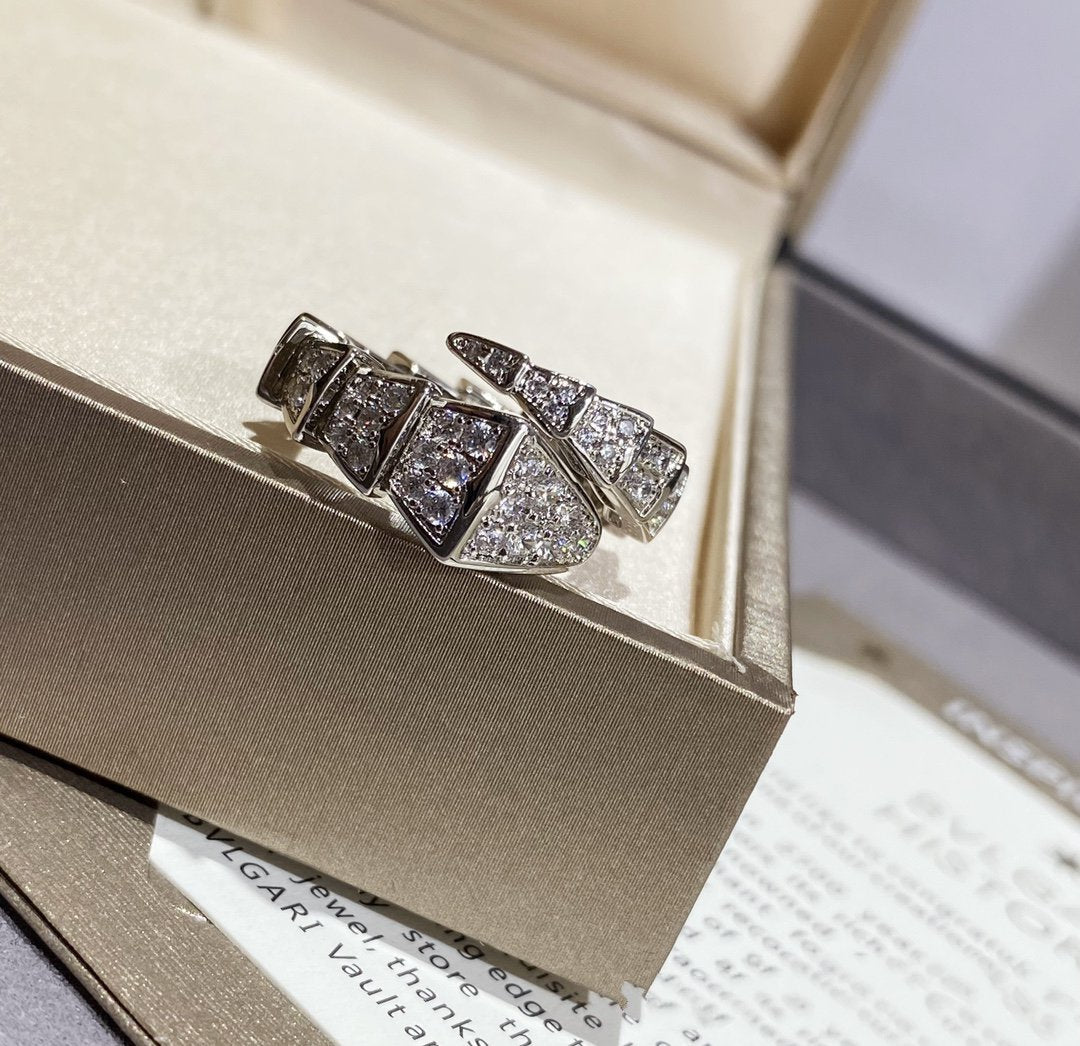 [Shinejoy]SERPENTI LARGE RING SILVER DIAMOND PAVED