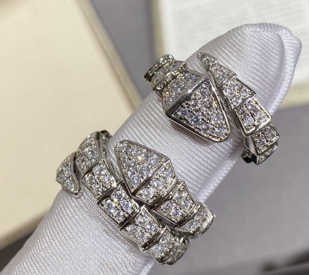 [Shinejoy]SERPENTI LARGE RING SILVER DIAMOND PAVED