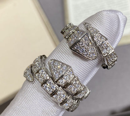 [Shinejoy]SERPENTI LARGE RING SILVER DIAMOND PAVED