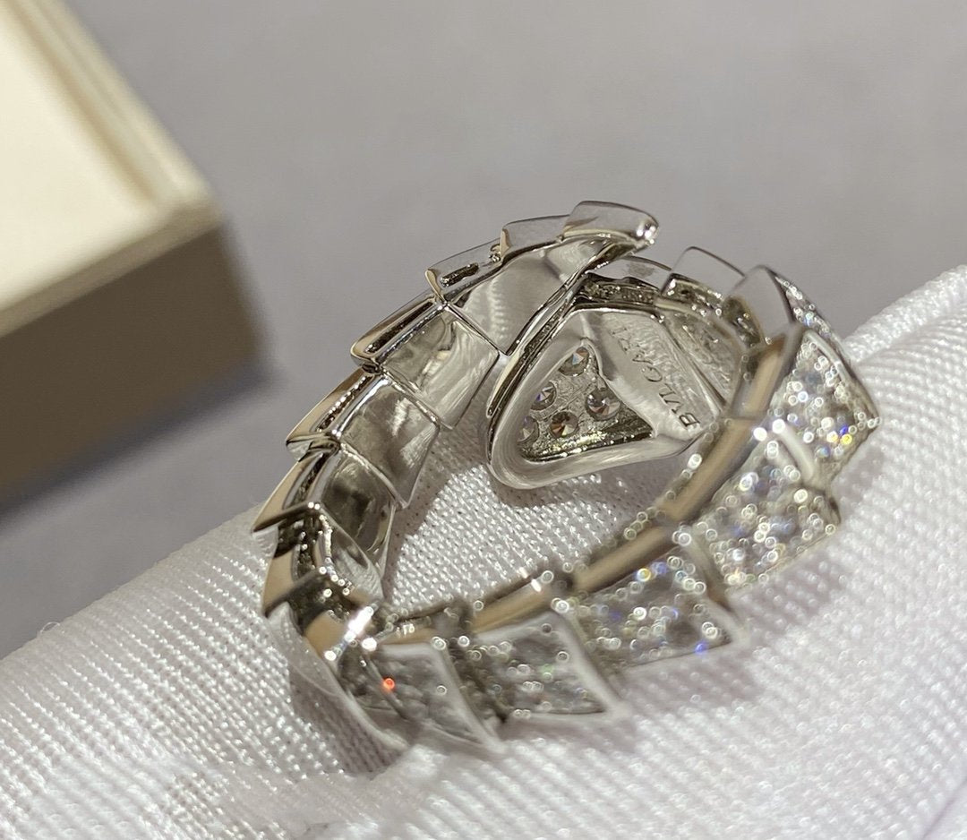 [Shinejoy]SERPENTI LARGE RING SILVER DIAMOND PAVED
