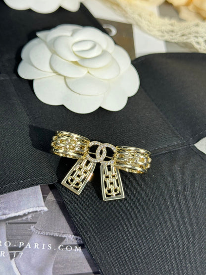 [Shinejoy]25K Hollow Bow Brooch