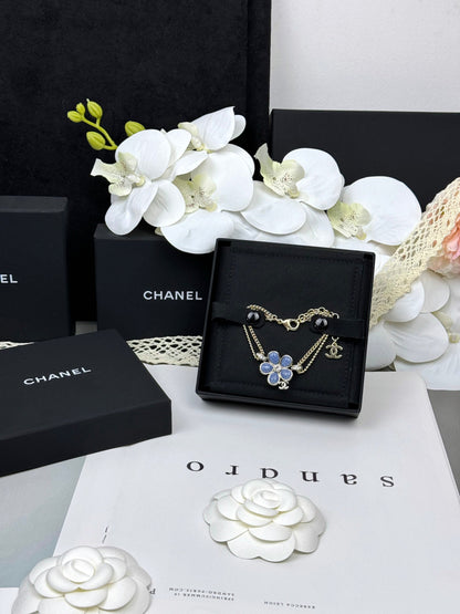 [Shinejoy]VOLTE New Blue Floral Double-Layer Bracelet