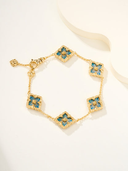 [?shinejoy]B.C.L ENAMELED Five-Flower Bracelet£¨Various Colors)