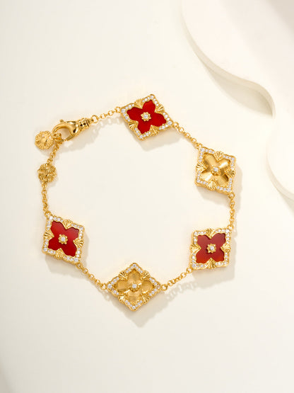 [?shinejoy]B.C.L ENAMELED Five-Flower Bracelet£¨Various Colors) BIG SIZE