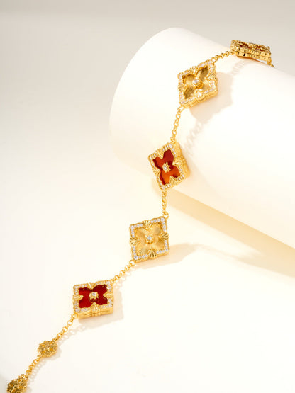 [?shinejoy]B.C.L ENAMELED Five-Flower Bracelet£¨Various Colors) BIG SIZE