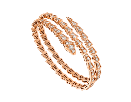 [Shinejoy]SERPENTI BRACELET PINK GOLD DIAMOND DOUBLE ROW