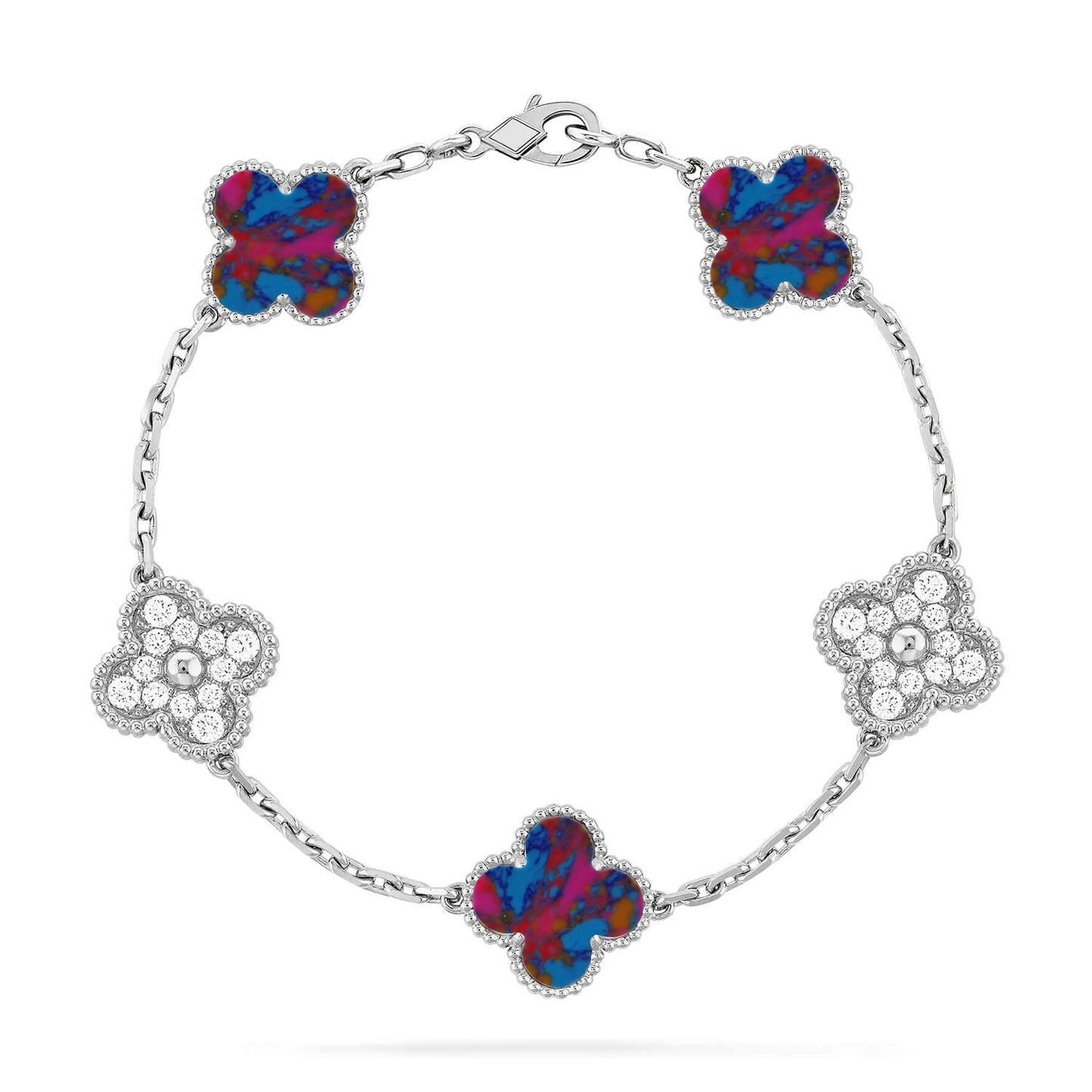[⭐Shinejoy]CLOVER 5 MOTIF COLOR GEMSTONES BRACELET COLLECTION