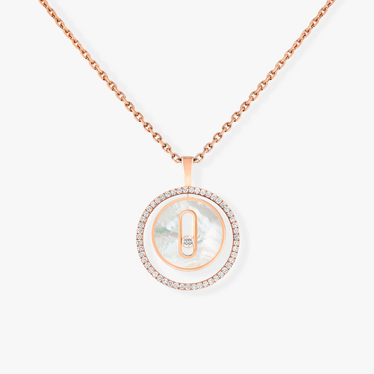 [Shinejoy]Démonstration COLLIER MOUVANT 1 DIAMANT BLANC NACRE OR ROSE DIAMANT