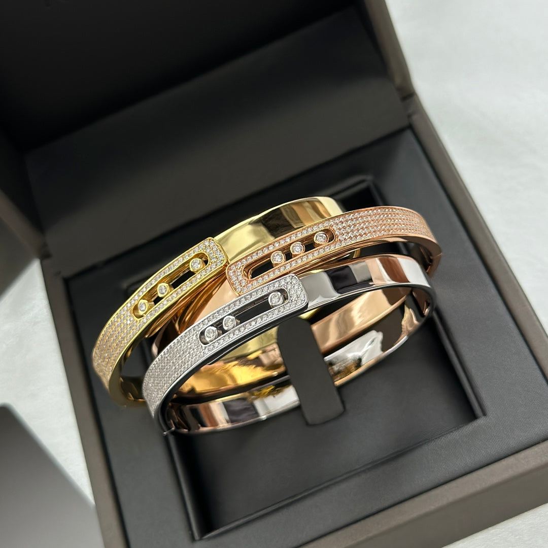 [Shinejoy]Move Noa Rose Gold Pavé Diamond Bangle Bracelet