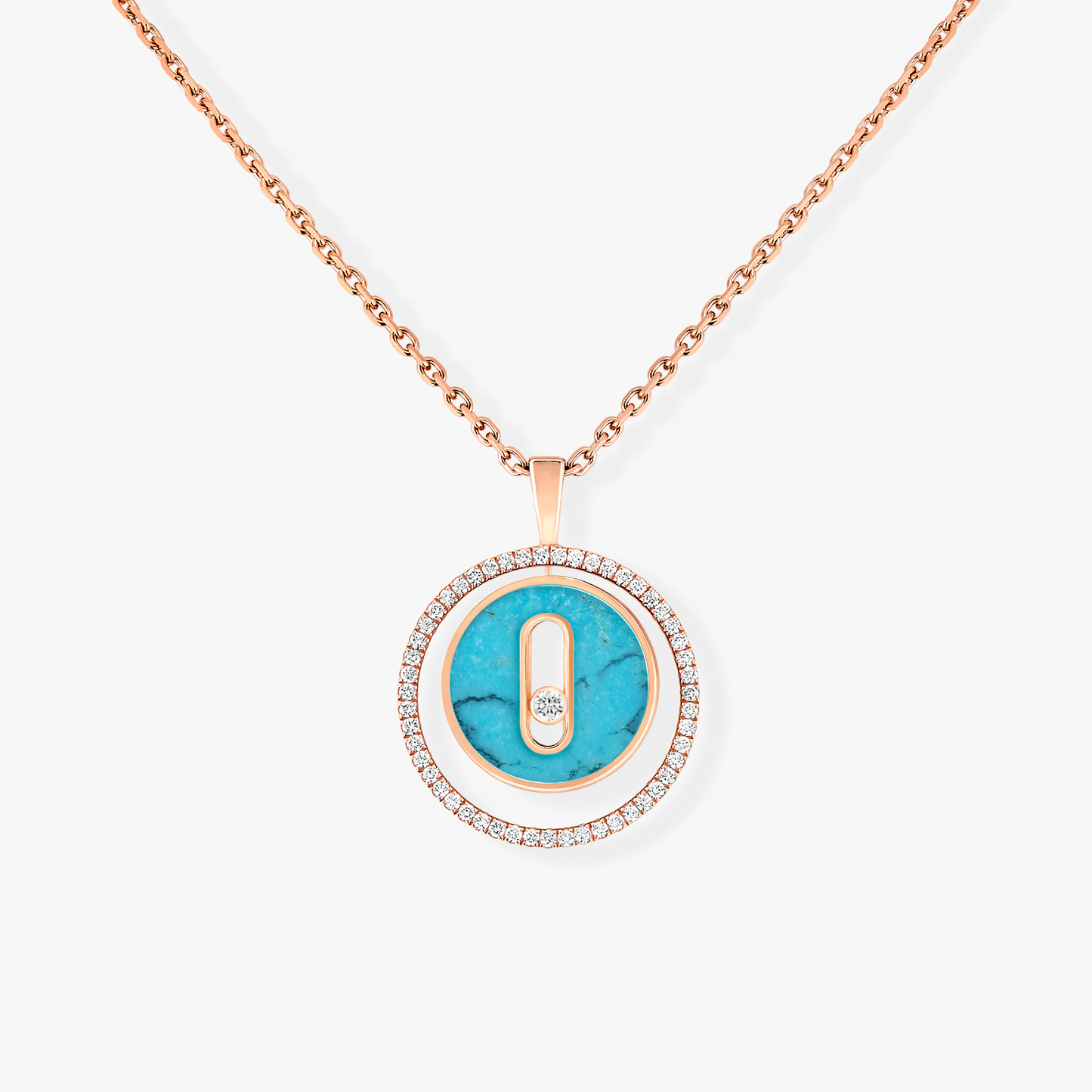[Shinejoy]Demo MOVE 1 DIAMOND TURQUOISE PINK GOLD DIAMOND NECKLACE