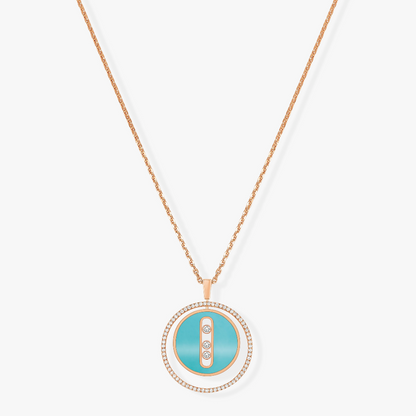 [Shinejoy]Demo MOVE 3 DIAMONDS TURQUOISE PINK GOLD DIAMOND NECKLACE