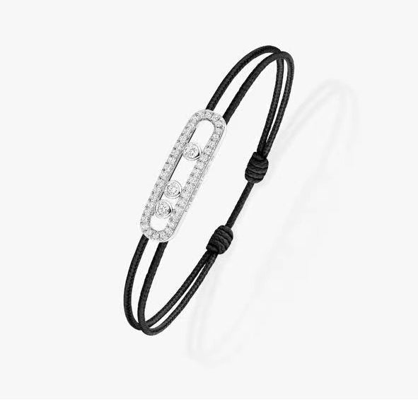 [Shinejoy]Messika Care(s) pink cord pavé bracelet