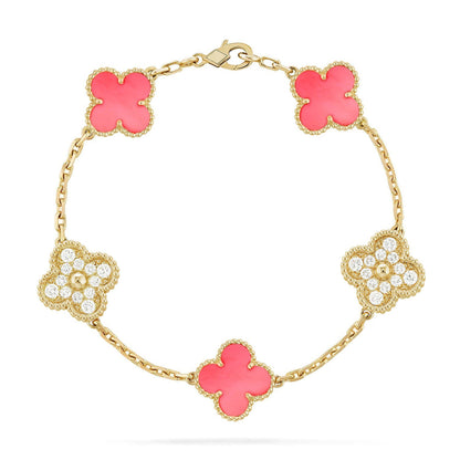 [⭐Shinejoy] CLOVER 5 MOTIFS  PINK MOP BRACELET COLLECTION