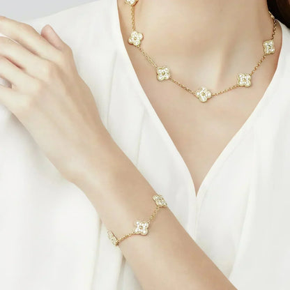 [⭐Shinejoy] CLOVER 5 MOTIFS FULL DIAMOND BRACELET COLLECTION