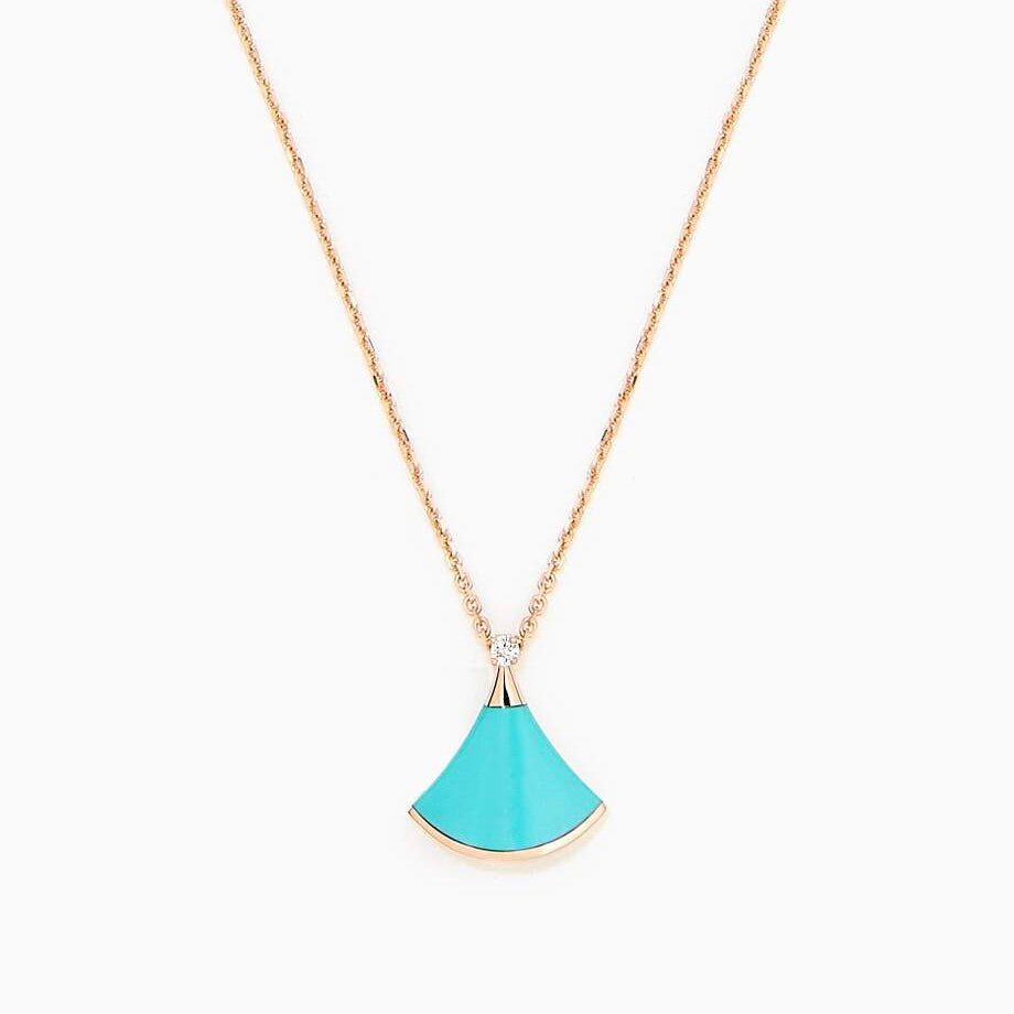 [Shinejoy]DREAM NECKLACE TURQUOISE PINK GOLD