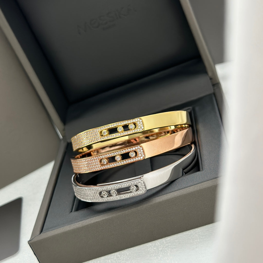 [Shinejoy]Move Noa Rose Gold Pavé Diamond Bangle Bracelet