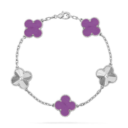 [⭐Shinejoy] COLLECTION BRACELETS TRÈFLE 5 MOTIFS VIOLETS