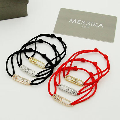 [Shinejoy]Messika Care(s) pink cord pavé bracelet