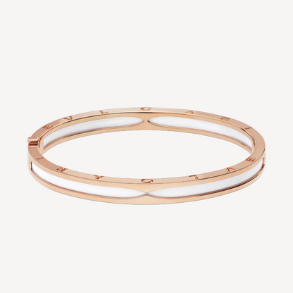 [Shinejoy]ZERO 1 PINK GOLD WITH WHITE CERAMIC BRACELET