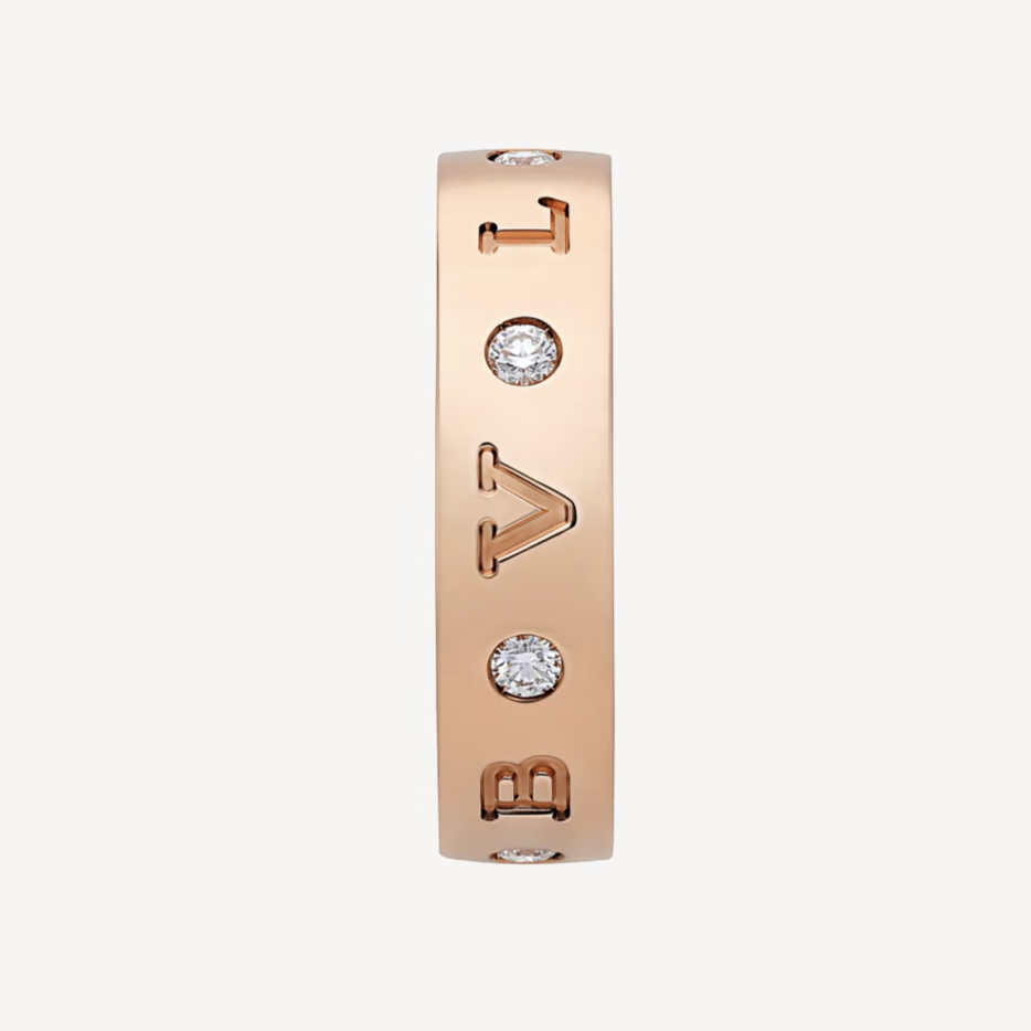 [Shinejoy]ZERO 1 ESSENTIAL PINK GOLD BAND WITH DIAMONDS RING