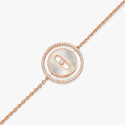 [Shinejoy]Demo MOVE WHITE MOTHER OF PEARL PINK GOLD DIAMOND BRACELET