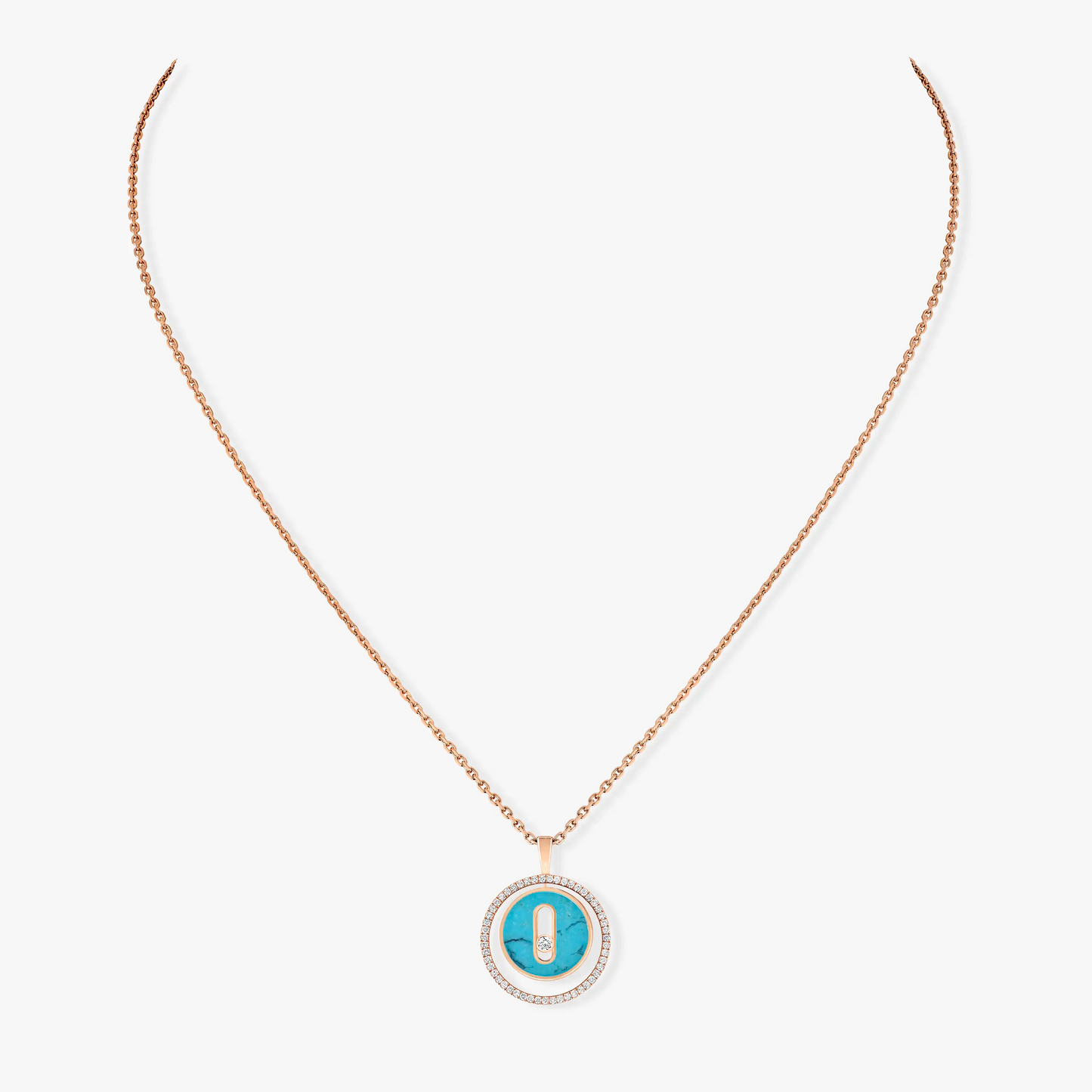 [Shinejoy]Demo MOVE 1 DIAMOND TURQUOISE PINK GOLD DIAMOND NECKLACE